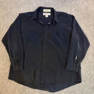 Armorex FR by UniFirst Mens XXL Navy Blue Flame Resistant Work Shirt Snap Front